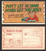 Wacky Plaks 1959 Topps Vintage Trading Cards You Pick Singles #1-88 #	 25   Don't let schoolwork get you down - Flunk now and get it over with (damaged)  - TvMovieCards.com