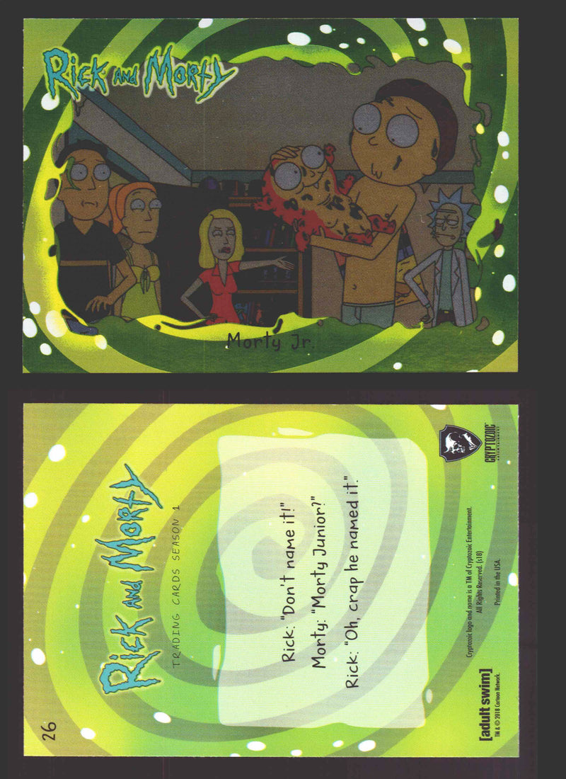 Rick and Morty Season 1 Base Foil Parallel Trading Card You Pick Singles #1-45 #	26  - TvMovieCards.com