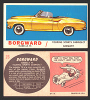 1961 Topps Sports Cars (White Back) Vintage Trading Cards #1-#66 You Pick Single #26 Borgward Isabella TS - TvMovieCards.com