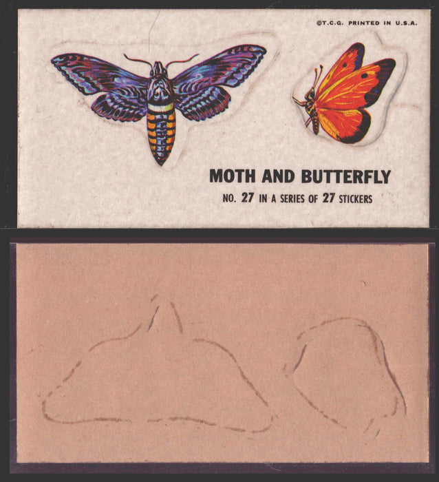 1967 Disgusting Disguises Sticker Trading Card You Pick Singles #1-27 #	 27   Moth and Butterfly  - TvMovieCards.com