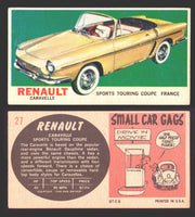 1961 Topps Sports Cars (White Back) Vintage Trading Cards #1-#66 You Pick Single #27 Renault Caravelle - TvMovieCards.com