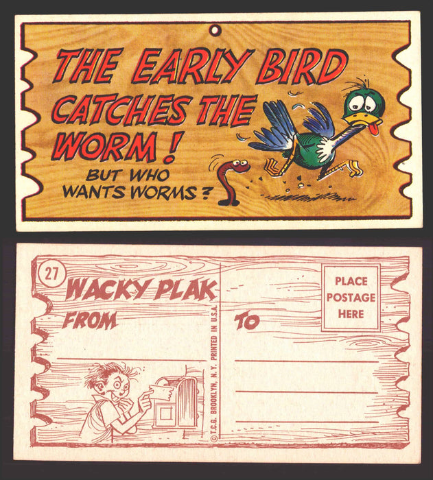 Wacky Plaks 1959 Topps Vintage Trading Cards You Pick Singles #1-88 #	 27   The early bird catches the work - but who wants worms?  - TvMovieCards.com