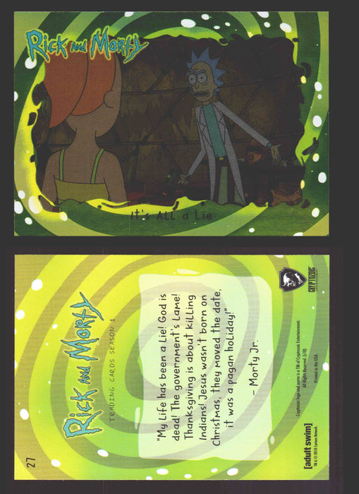 Rick and Morty Season 1 Base Foil Parallel Trading Card You Pick Singles #1-45 #	27  - TvMovieCards.com