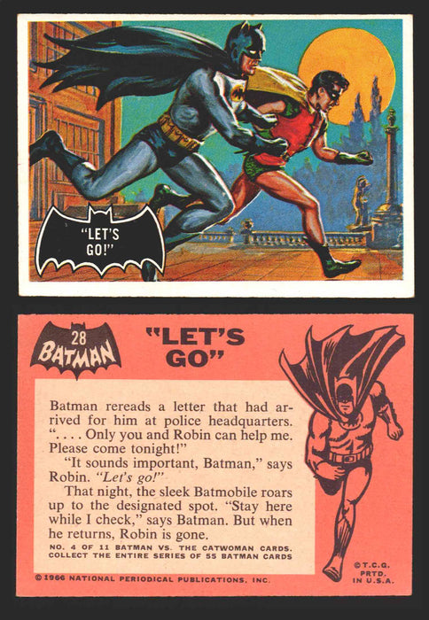 1966 Batman (Black Bat) Vintage Trading Card You Pick Singles #1-55 #	 28   "Let's Go!"  - TvMovieCards.com