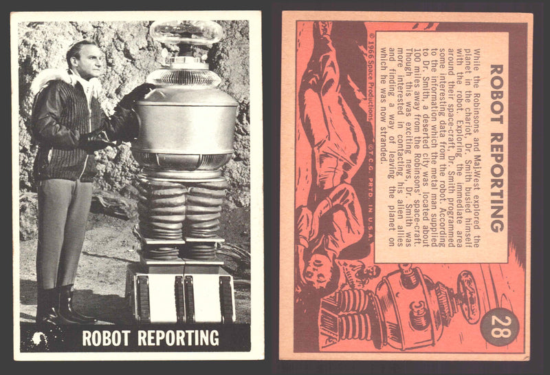1966 Lost In Space Topps Vintage Trading Card #1-55 You Pick Singles # 28 Robot Reporting - TvMovieCards.com