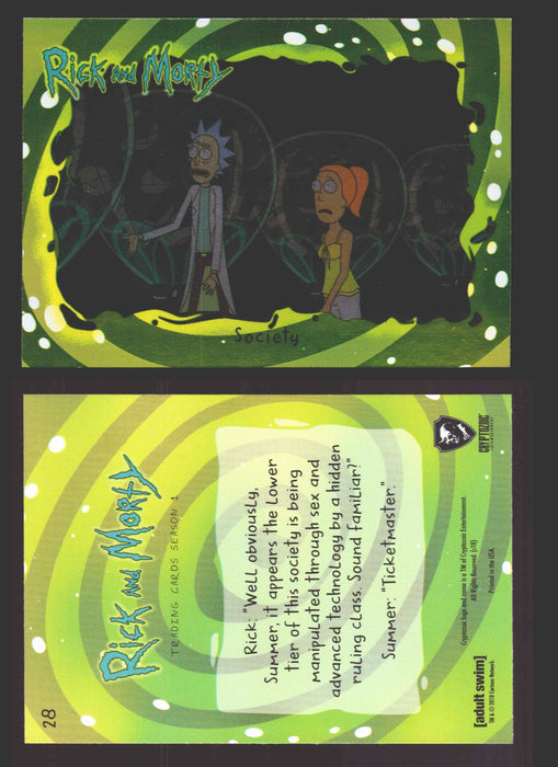 Rick and Morty Season 1 Base Foil Parallel Trading Card You Pick Singles #1-45 #	28  - TvMovieCards.com