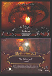 2022 Cryptozoic CZX Middle Earth Silver Parallel Base Card Singles 1-50 #/25 28 The Balrog - TvMovieCards.com