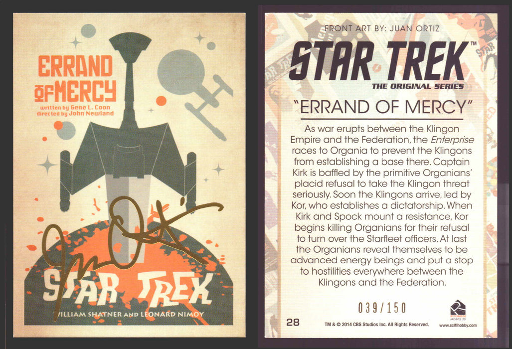 Star Trek Portfolio Prints Juan Ortiz Gold Parallel Trading Cards You Pick 1-80 #	   28   Errand of Mercy  - TvMovieCards.com