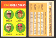 1963 Topps Baseball Trading Card You Pick Singles #1-#99 VG/EX #	29 1963 Rookie Stars - Sammy Ellis / Ray Culp / Jesse Gonder / John Boozer RC  - TvMovieCards.com