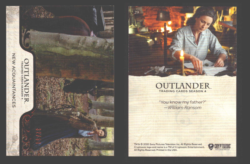 2020 Outlander Season 4 Red Foil Parallel Base Card You Pick Singles XX/50 29 New Acquaintances - TvMovieCards.com