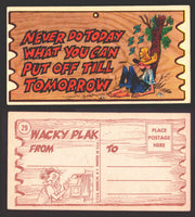 Wacky Plaks 1959 Topps Vintage Trading Cards You Pick Singles #1-88 #	 29   Never do today what you can put off till tomorrow  - TvMovieCards.com