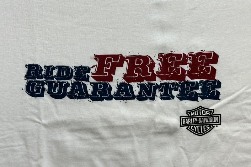 HARLEY DAVIDSON White T-Shirt Men's Motorcycle Ride Free Guarantee  M L XL 2XL   - TvMovieCards.com