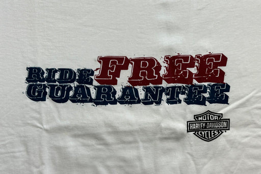 HARLEY DAVIDSON White T-Shirt Men's Motorcycle Ride Free Guarantee  M L XL 2XL   - TvMovieCards.com