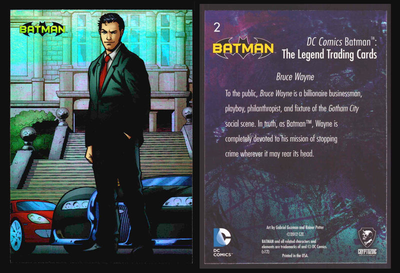 DC Comics Batman The Legend Parallel HoloFoil Base Trading Card Singles #1-63 2 Bruce Wayne - TvMovieCards.com