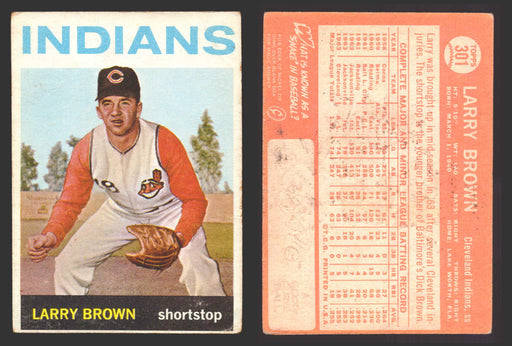 1964 Topps Baseball Trading Card You Pick Singles #300-#587 G/VG/EX #	301 Larry Brown - Cleveland Indians RC  - TvMovieCards.com