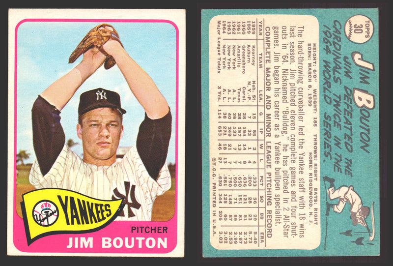 1965 Topps Baseball Trading Card You Pick Singles #1-#99 VG/EX   - TvMovieCards.com