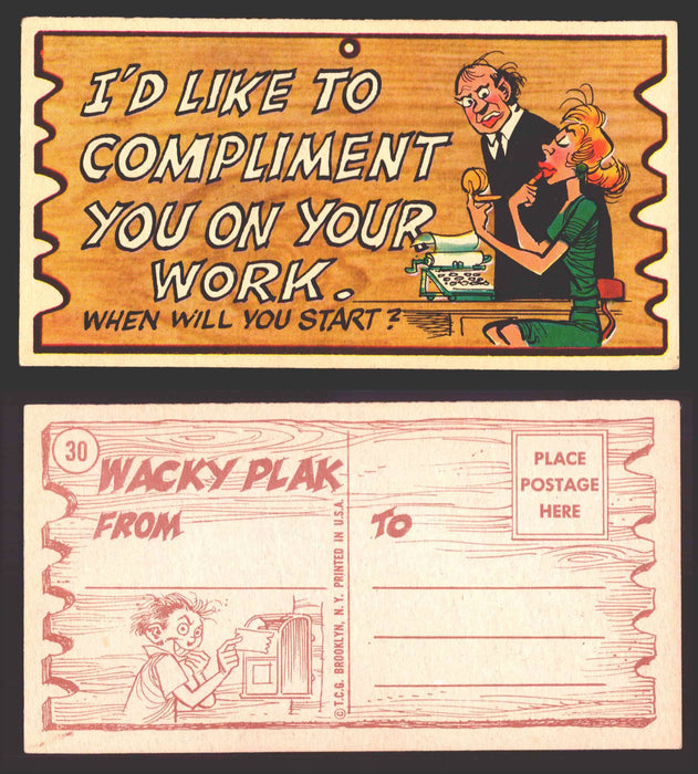 Wacky Plaks 1959 Topps Vintage Trading Cards You Pick Singles #1-88 #	 30   I'd like to compliment you on your work - When do you start?  - TvMovieCards.com