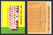 1963 Topps Baseball Trading Card You Pick Singles #300-#399 VG/EX #	312 Houston Colt .45's Team - Houston Colt .45's  - TvMovieCards.com