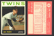 1964 Topps Baseball Trading Card You Pick Singles #1-#99 VG/EX #	34 Jim Perry - Minnesota Twins  - TvMovieCards.com