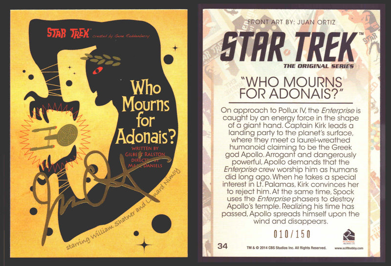 Star Trek Portfolio Prints Juan Ortiz Gold Parallel Trading Cards You Pick 1-80 #	   34   Who Mourns for Adonais?  - TvMovieCards.com