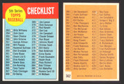 1963 Topps Baseball Trading Card You Pick Singles #300-#399 VG/EX #	362 Checklist 353-429  - TvMovieCards.com