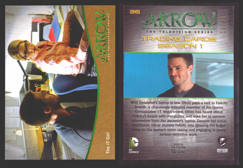 Arrow Season 1 Gold Parallel Base Trading Card You Pick Singles #1-95 xx/40 #	  36   The IT Girl  - TvMovieCards.com