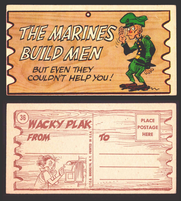 Wacky Plaks 1959 Topps Vintage Trading Cards You Pick Singles #1-88 #	 36   The Marines build men - But even they couldn't help you  - TvMovieCards.com
