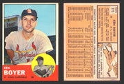 1963 Topps Baseball Trading Card You Pick Singles #300-#399 VG/EX #	375 Ken Boyer - St. Louis Cardinals  - TvMovieCards.com