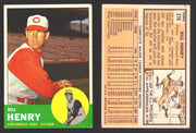 1963 Topps Baseball Trading Card You Pick Singles #300-#399 VG/EX #	378 Bill Henry - Cincinnati Reds (creased)  - TvMovieCards.com