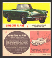 1961 Topps Sports Cars (White Back) Vintage Trading Cards #1-#66 You Pick Singles #37   Sunbeam Alpine  - TvMovieCards.com