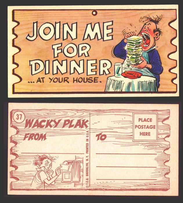 Wacky Plaks 1959 Topps Vintage Trading Cards You Pick Singles #1-88 #	 37   Join me for dinner - at your house  - TvMovieCards.com