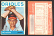 1964 Topps Baseball Trading Card You Pick Singles #300-#587 G/VG/EX #	382 Wes Stock - Baltimore Orioles (marked)  - TvMovieCards.com
