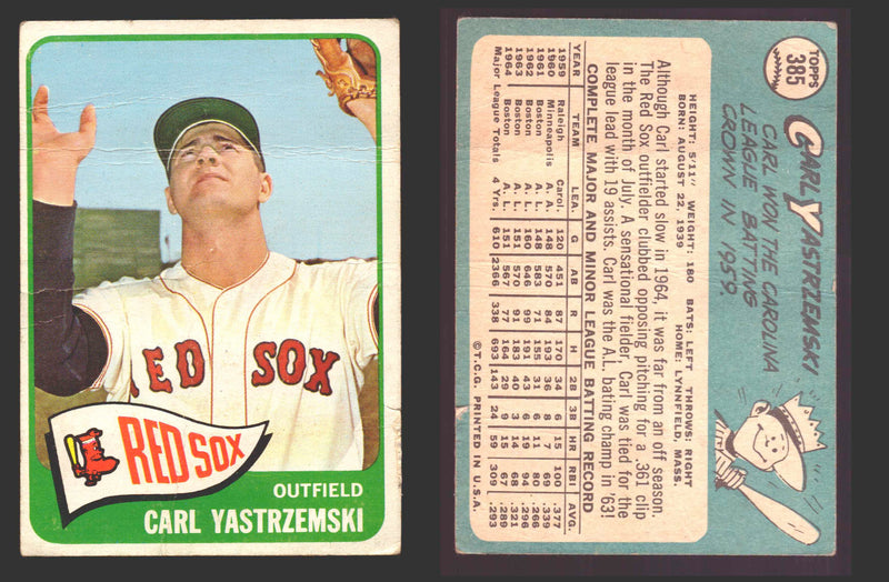 1965 Topps Baseball Trading Card You Pick Singles #300-#399 VG/EX   - TvMovieCards.com