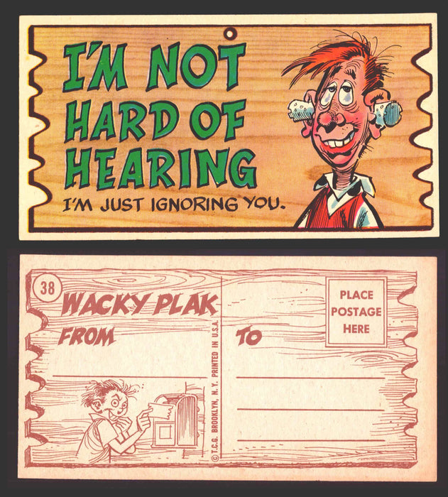 Wacky Plaks 1959 Topps Vintage Trading Cards You Pick Singles #1-88 #	 38   I'm not hard of hearing - I'm just ignoring you  - TvMovieCards.com