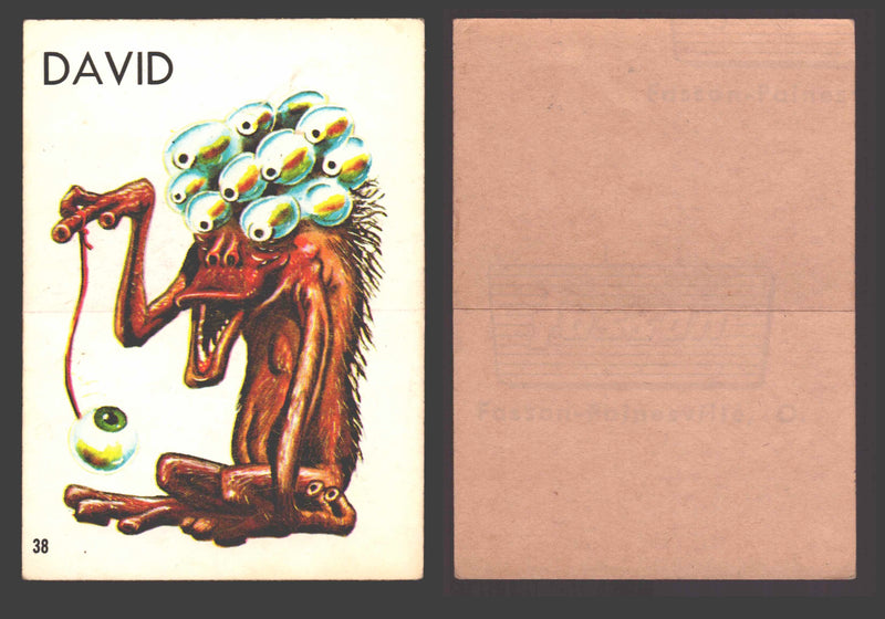 1968 Ugly Name Stickers OPC/Fasson Trading Card You Pick Singles #1-44 Variants #38 David - TvMovieCards.com