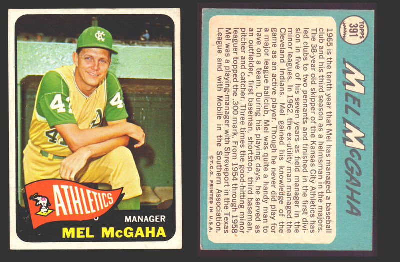 1965 Topps Baseball Trading Card You Pick Singles #300-#399 VG/EX   - TvMovieCards.com