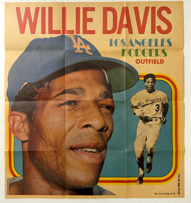 1970 Topps Baseball POSTER Inserts You Pick Singles *Finish Your Set* 3 Willie Davis  - TvMovieCards.com