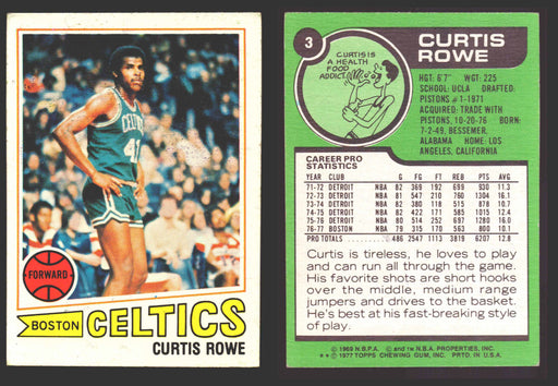 1977-78 Topps Basketball Trading Card You Pick Singles #1-#132 VG/EX #	3 Curtis Rowe - Boston Celtics  - TvMovieCards.com