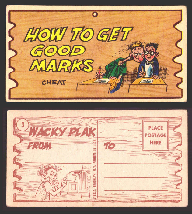 Wacky Plaks 1959 Topps Vintage Trading Cards You Pick Singles #1-88 #	  3   How to get good marks - cheat  - TvMovieCards.com