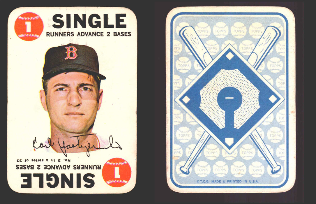 1968 Topps Baseball Game Card You Pick Single Cards #2-33 Mickey Mantle #	3 Carl Yastrzemski - Boston Red Sox  - TvMovieCards.com