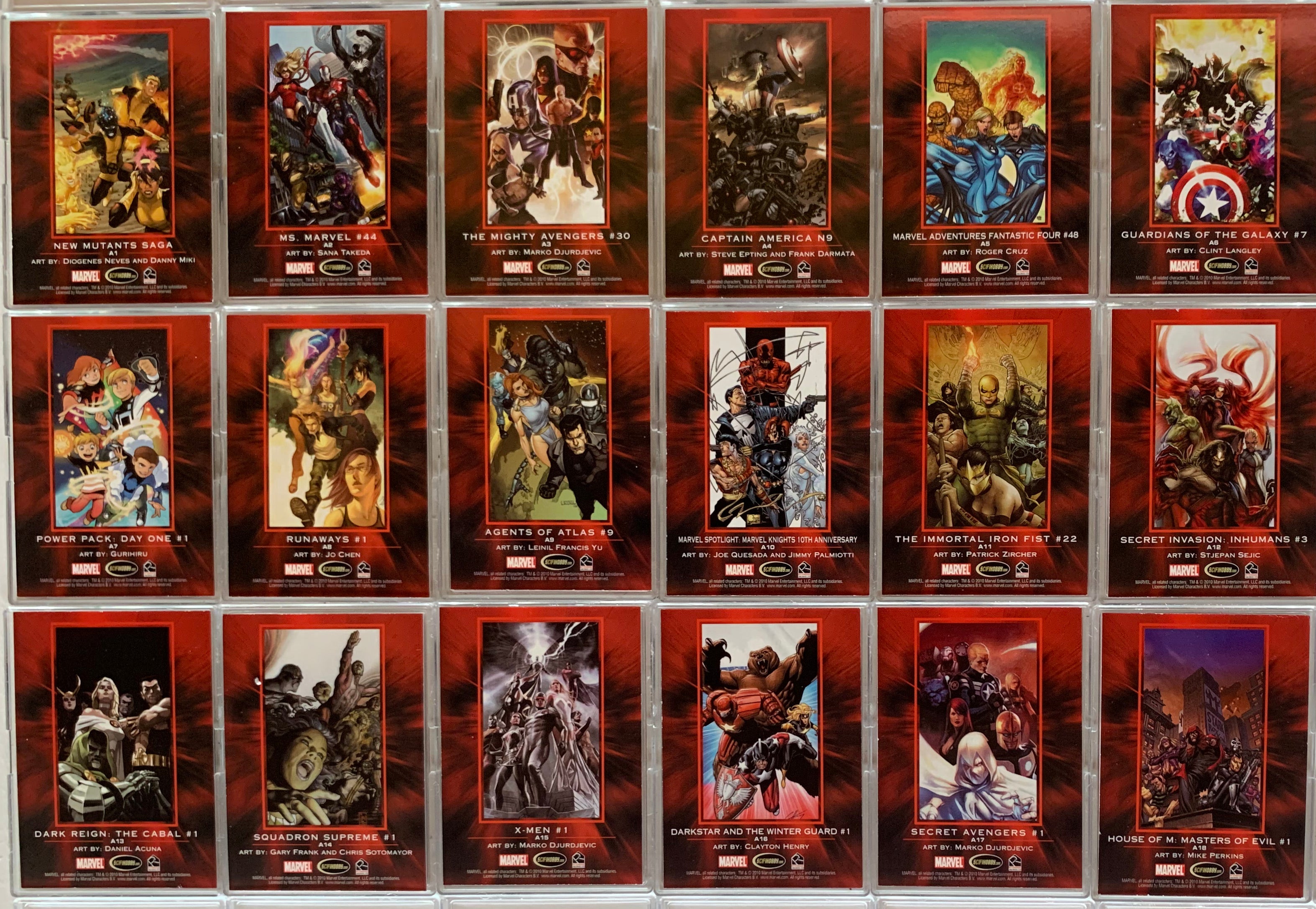 Marvel Heroes and Villains Alliance Chase Card Set A1 - A18