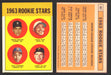 1963 Topps Baseball Trading Card You Pick Singles #400-#499 VG/EX #	407 1963 Rookie Stars - Frank Kostro / Chico Ruiz / Dick Simpson / Larry Elliot RC  - TvMovieCards.com