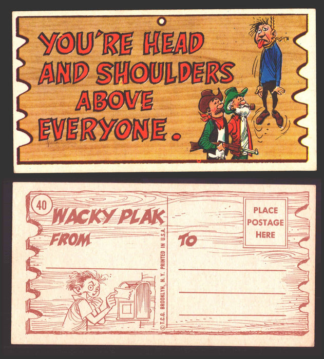 Wacky Plaks 1959 Topps Vintage Trading Cards You Pick Singles #1-88 #	 40   You're head and shoulders above everyone  - TvMovieCards.com