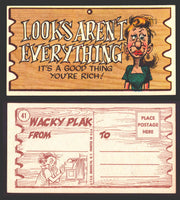 Wacky Plaks 1959 Topps Vintage Trading Cards You Pick Singles #1-88 #	 41   Looks aren't everything - It's a good thing you're rich  - TvMovieCards.com