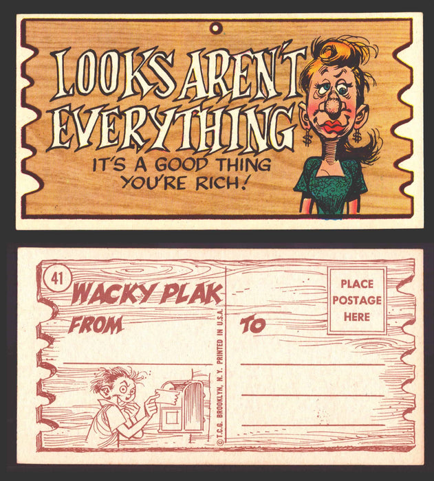 Wacky Plaks 1959 Topps Vintage Trading Cards You Pick Singles #1-88 #	 41   Looks aren't everything - It's a good thing you're rich  - TvMovieCards.com
