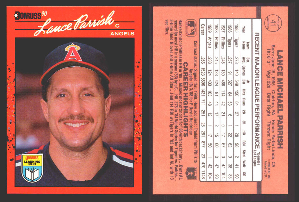 1990 Donruss Baseball Learning Series Trading Card You Pick Singles #1-55 #	41 Lance Parrish  - TvMovieCards.com