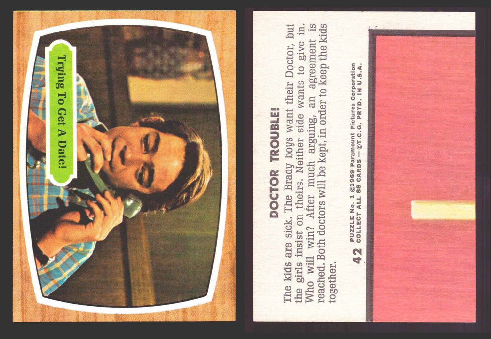 1971 The Brady Bunch Topps Vintage Trading Card You Pick Singles #1-#88 #	42 Trying to Get a Date  - TvMovieCards.com