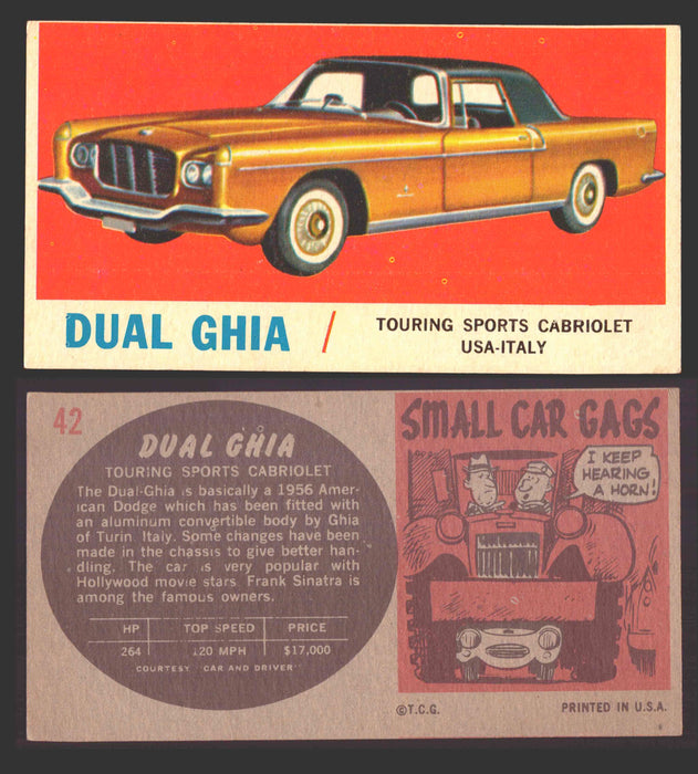 1961 Topps Sports Cars (Gray Back) Vintage Trading Cards #1-#66 You Pick Singles #42   Dual Ghia  - TvMovieCards.com