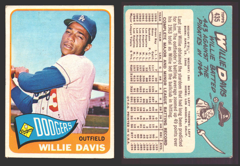 1965 Topps Baseball Trading Card You Pick Singles #400-#499 VG/EX   - TvMovieCards.com