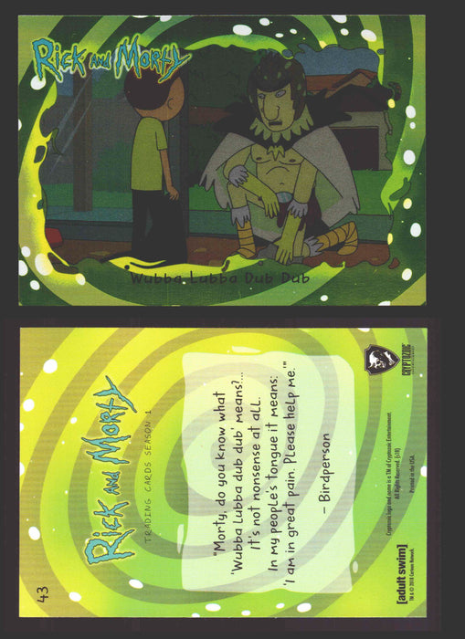 Rick and Morty Season 1 Base Foil Parallel Trading Card You Pick Singles #1-45 #	43  - TvMovieCards.com